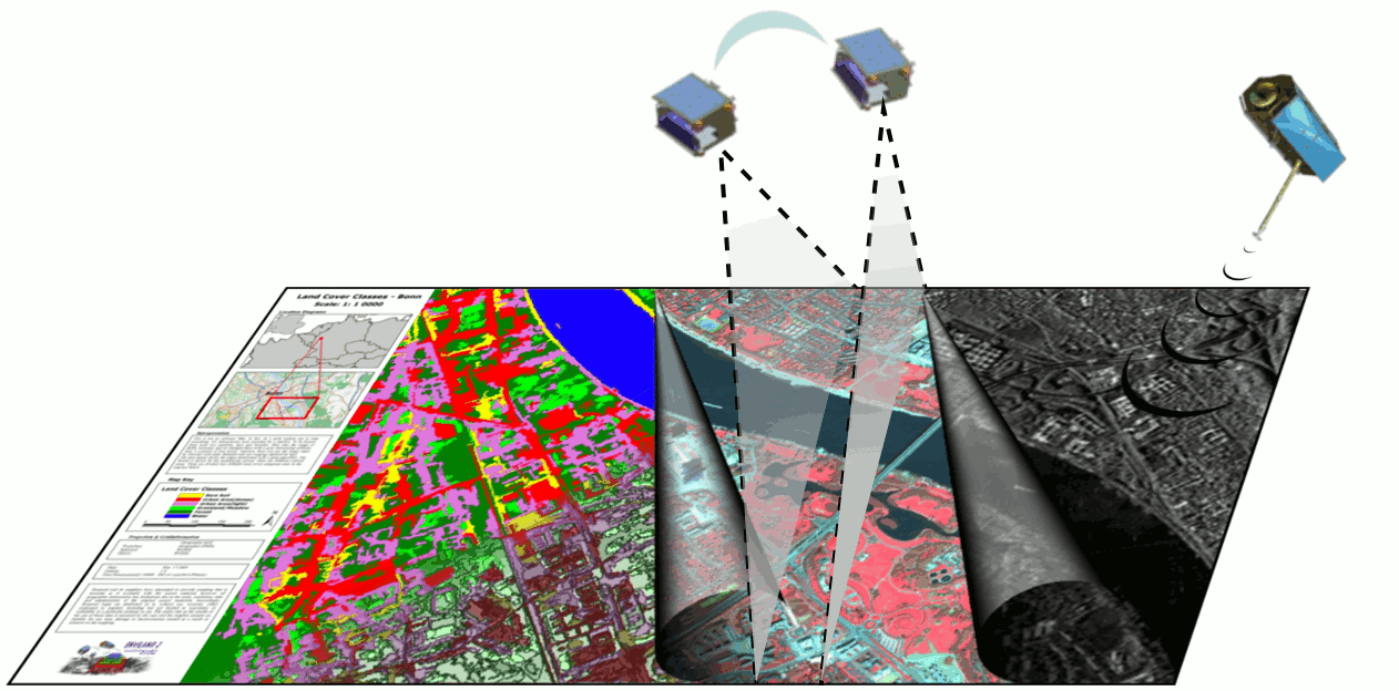 Satellitenbilder Montage
